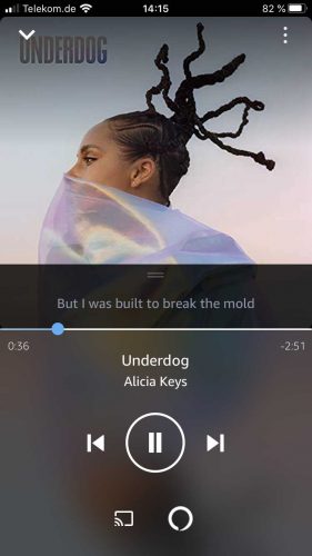 Amazon Music Unlimited App Song abspielen